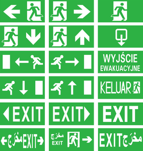 Emergency Exit Light PVC Sticker/ Pictogram/ Sign